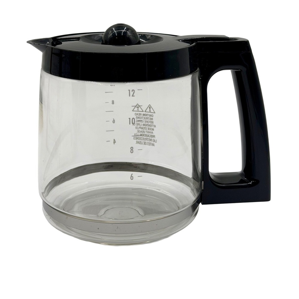 Replacement Cuisinart‎ Glass Carafe Black Lid Handle 12 Cup Drip Coffee Maker